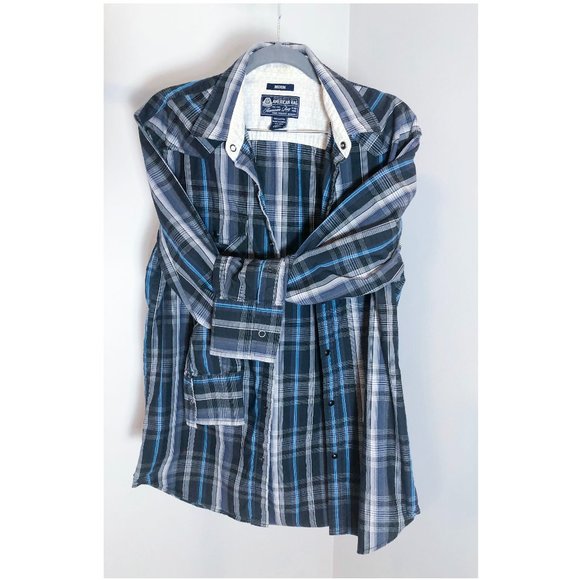 American Rag Men's Shirt Blue-Gray Cotton Long Sleeve Size M - Picture 2 of 5